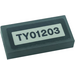 LEGO Dark Stone Gray Tile 1 x 2 with &#039;TY01203&#039; Sticker with Groove (3069)