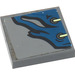 LEGO Dark Stone Gray Tile 2 x 2 Inverted with Dark Blue Cloth with 2 Eyelets and Yellowish Green Laces Sticker (11203)