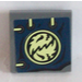 LEGO Gris pierre foncé Tuile 2 x 2 Inversé avec Dark Bleu Chiffon avec 4 Eyelets, Ninjago Emblem et Yellowish Green Laces Autocollant (11203)
