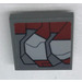 LEGO Dark Stone Gray Tile 2 x 2 Inverted with Dark Red and Medium Stone Grey Stripes Sticker (11203)