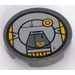 LEGO Dark Stone Gray Tile 2 x 2 Round with Black and Yellow Circles and 3 Yellow Pattern Sticker with Bottom Stud Holder (14769)