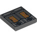 LEGO Dark Stone Gray Tile 2 x 2 with Droid T7-O1 Panel with Groove (3068 / 10548)