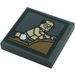 LEGO Dark Stone Gray Tile 2 x 2 with George Louis Costanza Minifigure in Underwear Sticker with Groove (3068)