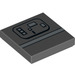 LEGO Dark Stone Gray Tile 2 x 2 with Gonk Control Panel with Groove (3068 / 18088)