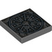 LEGO Dark Stone Gray Tile 2 x 2 with Gray Circle with Groove (3068 / 35140)