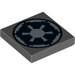 LEGO Dark Stone Gray Tile 2 x 2 with Imperial Insignia with Groove (3068)