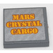 LEGO Dark Stone Gray Tile 2 x 2 with &#039;MARS CRYSTAL CARGO&#039; Sticker with Groove (3068)