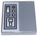 LEGO Dark Stone Gray Tile 2 x 2 with Starfighter Buttons and Indicators (Model Right) Sticker with Groove (3068)
