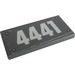 LEGO Dark Stone Gray Tile 2 x 4 with &quot;4441&quot; Sticker (87079)