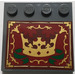 LEGO Dark Stone Gray Tile 4 x 4 with Studs on Edge with Gold Crown Sticker (6179)