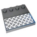 LEGO Dark Stone Gray Tile 4 x 4 with Studs on Edge with Silver Treat Plate Sticker (6179)