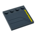 LEGO Dark Stone Gray Tile 4 x 4 with Studs on Edge with Worn Yellow Stripe and Black Lines (Model Right) Sticker (6179)