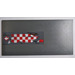 LEGO Dark Stone Gray Tile 8 x 16 with Red and White Tattered Checkered Flag Sticker with Bottom Tubes, Textured Top (90498)