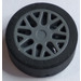 LEGO Dark Stone Gray Tire, Low Profile, Narrow Ø14.58 X 6.24 with Rim Ø11,176 x 6,2