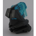 LEGO Dark Stone Gray Toa Head with Transparent Light Blue Toa Eyes/Brain Stalk