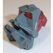 LEGO Dark Stone Gray Toa Head with Transparent Red Toa Eyes/Brain Stalk