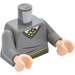LEGO Dark Stone Gray Torso V-Neck Sweater, White Collar, Yellow and Black Necktie and Waist Trim (Hufflepuff) (973 / 76382)