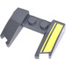 LEGO Dark Stone Gray Wedge 3 x 4 x 0.7 with Cutout with Yellow stripes on left side Sticker (11291)