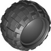 LEGO Dark Stone Gray Wheel 43.2 x 28 Balloon Small with &#039; &#039; Shaped Axle Hole with Tyre 43.2 x 28 Balloon Small