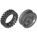 LEGO Dark Stone Gray Wheel Centre Spoked Small with Narrow Tire 24 x 7 with Ridges Inside
