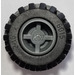 LEGO Dark Stone Gray Wheel Rim Wide Ø11 x 12 with Notched Hole with Tire 21mm D. x 12mm - Offset Tread Small Wide with Slightly Bevelled Edge and no Band