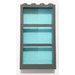 LEGO Dark Stone Gray Window 1 x 4 x 6 Frame with Transparent Light Blue Glass