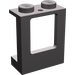 LEGO Dark Stone Gray Window Frame 1 x 2 x 2 (Plane) with 2 Holes in Bottom (2377)