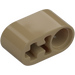 LEGO Mørk beige Bjelke 2 med Akselhull og Stift Hull (40147 / 74695)