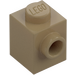 LEGO Dark Tan Brick 1 x 1 with Stud on One Side (87087)