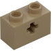 LEGO Dunkel Beige Stein 1 x 2 mit Achsloch (&#039;+&#039; Öffnung und Unterrohr) (31493 / 32064)