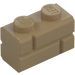 LEGO Dunkel Beige Stein 1 x 2 mit Embossed Bricks (98283)