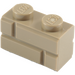 LEGO Dark Tan Brick 1 x 2 with Embossed Bricks (98283)