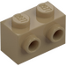 LEGO Dark Tan Brick 1 x 2 with Studs on Opposite Sides (52107)