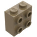 LEGO Dark Tan Brick 1 x 2 x 1.6 with Studs on One Side (1939 / 22885)