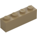 LEGO Mørk brun Kloss 1 x 4 (3010 / 6146)