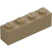 LEGO Tmavě žlutohnědá Kostka 1 x 4 (3010 / 6146)