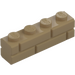 LEGO Mørkebrun Klods 1 x 4 med Embossed Bricks (15533)