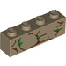 LEGO Dark Tan Brick 1 x 4 with Green and brown Lines (3010 / 42626)