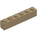 LEGO Tmavě žlutohnědá Kostka 1 x 6 (3009 / 30611)