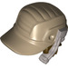 LEGO Dark Tan Cap with Silver Headset and Dark Brown Hair (28583)