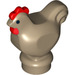 LEGO Dark Tan Chicken with Red Comb (Narrow Base) (16723 / 61822)