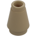 LEGO Dark Tan Cone 1 x 1 with Top Groove (4589)