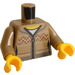 LEGO Mørk beige Kvinne Zipper Genser Overkropp (973 / 76382)