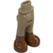 LEGO Ciemna opalenizna Biodro z Pants z Reddish brązowy Boots z grubym zawiasem (16925 / 35573)