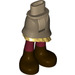 LEGO Dark Tan Hips and Skirt with Ruffle with Red Tights and Dark brown shoes (30900 / 39469)