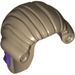 LEGO Tan Foncé Cheveux Longs Tied Retour avec Dark Violet Ribbon (34188)