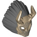 LEGO Dark Tan Mask with Horns and Tribal Markings with Gray Mane (37161)