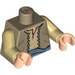 LEGO Donker Zandbruin Minifig Torso met Merchant Vest en Blauw Sash (973 / 76382)