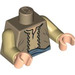 LEGO Dunkel Beige Minifigur Torso mit Merchant Weste und Blau Sash (973 / 76382)