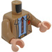 LEGO Dunkles Beige Minifigur Torso mit TVA Abzeichen und Buckle und &#039;VARIANT&#039; auf der Rückseite (973)